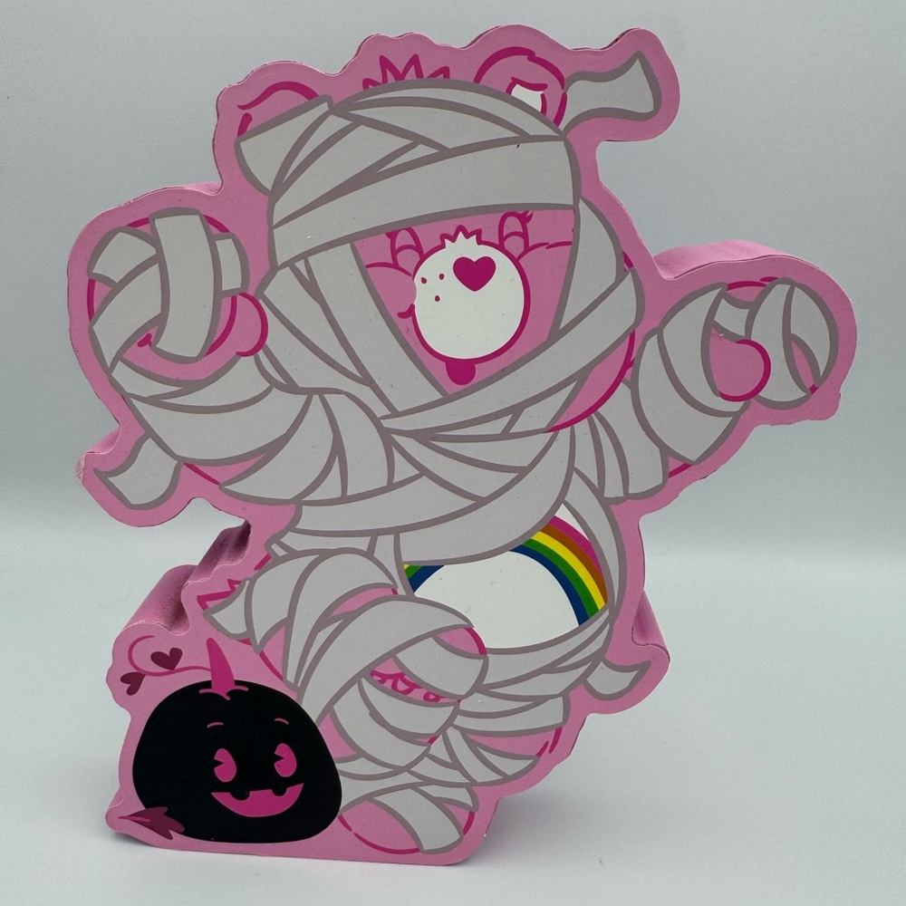 Care Bears‎ Pink Mummy Pumpkin Halloween Wooden Decor Sign NEW